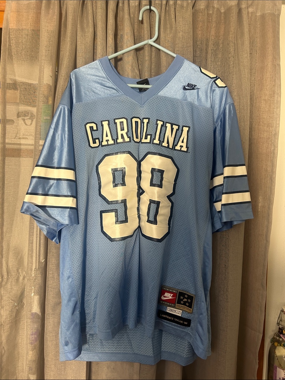 Nike Carolina Light Blue Football Jersey #98